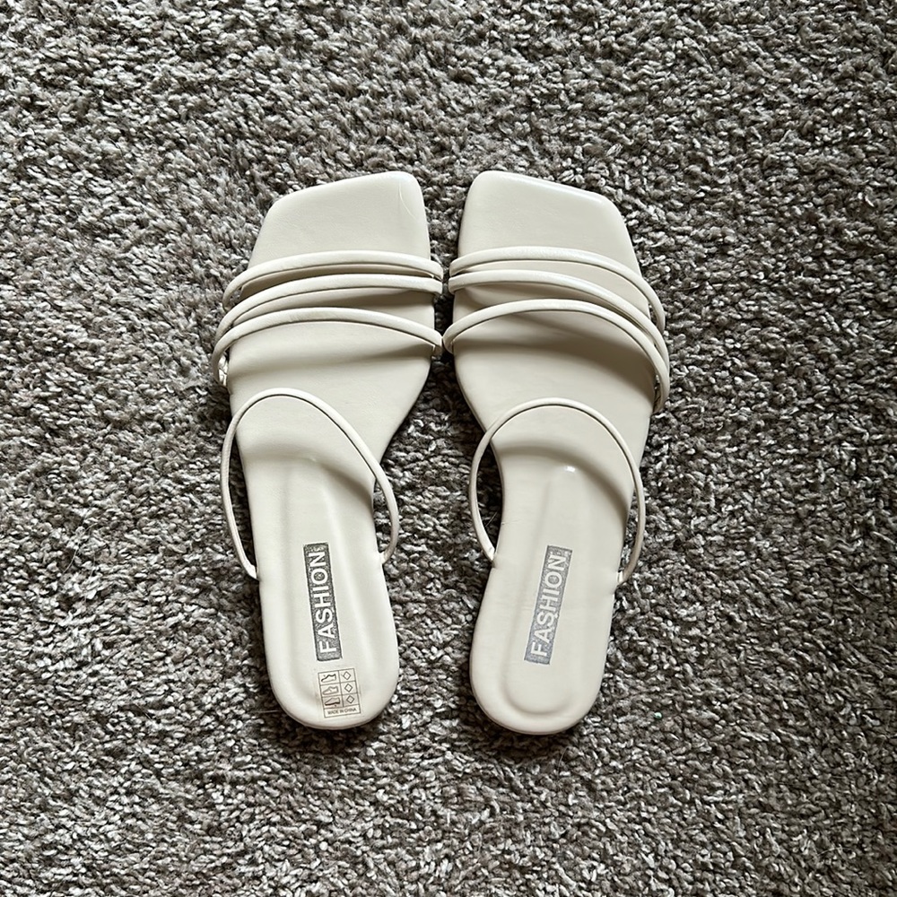 Multi strap slide sandals